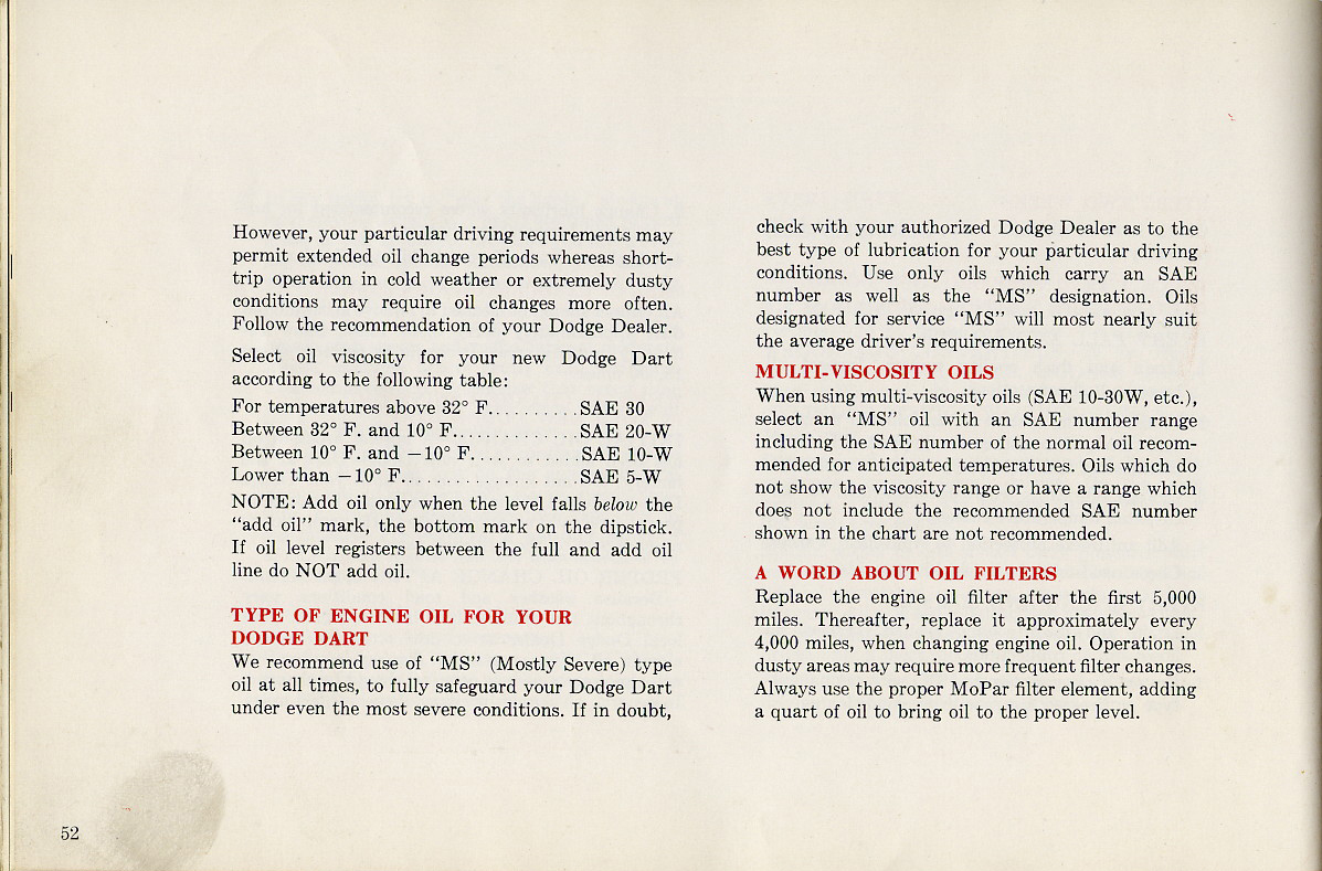 1960 Dodge Dart Owners Manual Page 25